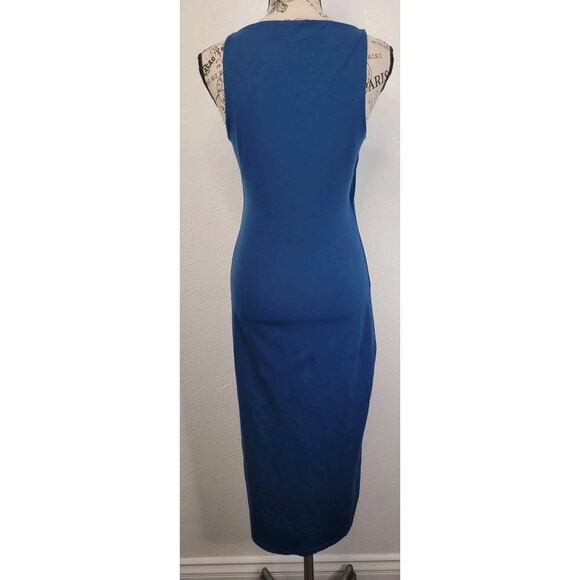 Susana Monaco Square Neckline Slip Midi Dress Size Small Stretch Blue - Picture 6 of 10